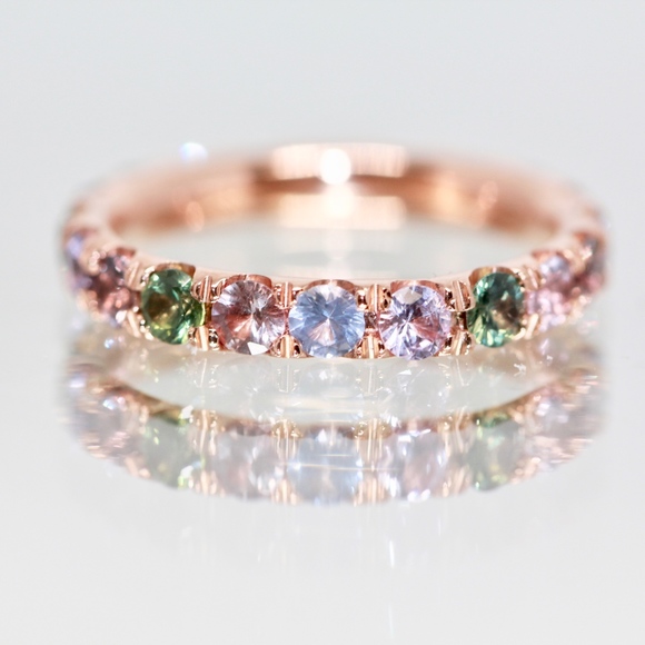 2 carat Diamonds 14k Rose Gold Color Eternity Ring - Picture 4 of 6